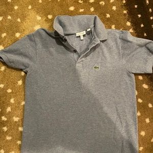 Boys, Lacoste, Izod polo shirt chambray light blue EUC size 16